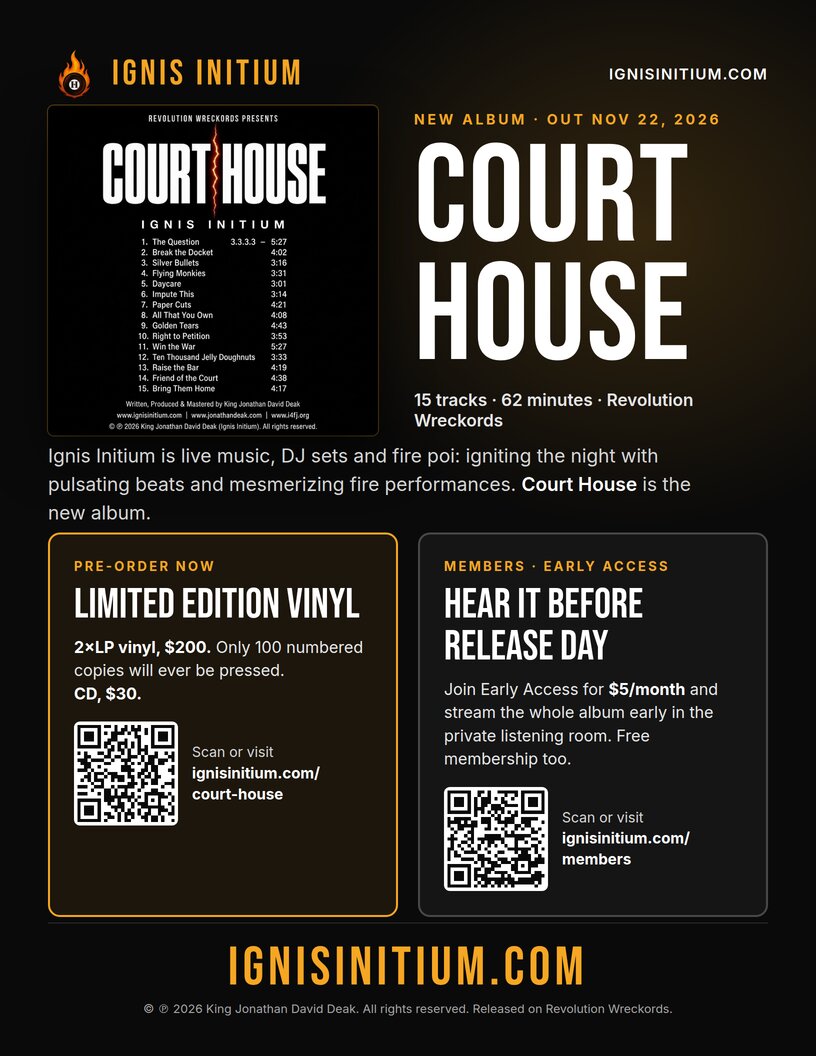 Court House album flyer: new album out November 22, 2026, limited edition vinyl pre-order and members early access